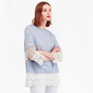 French Connection Women's Kyra Cotton Lace-Trimmed Crochet Tunic Top 8